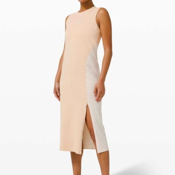 Lululemon LA Midi Dress Cafe Au Lait/Heather Cashew - Picture 2 of 4